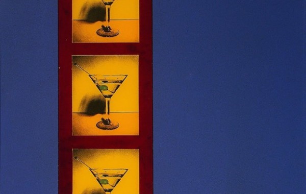 martini on blue